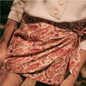 Sezane Pacome mini wrap skirt Sz 42/US 10